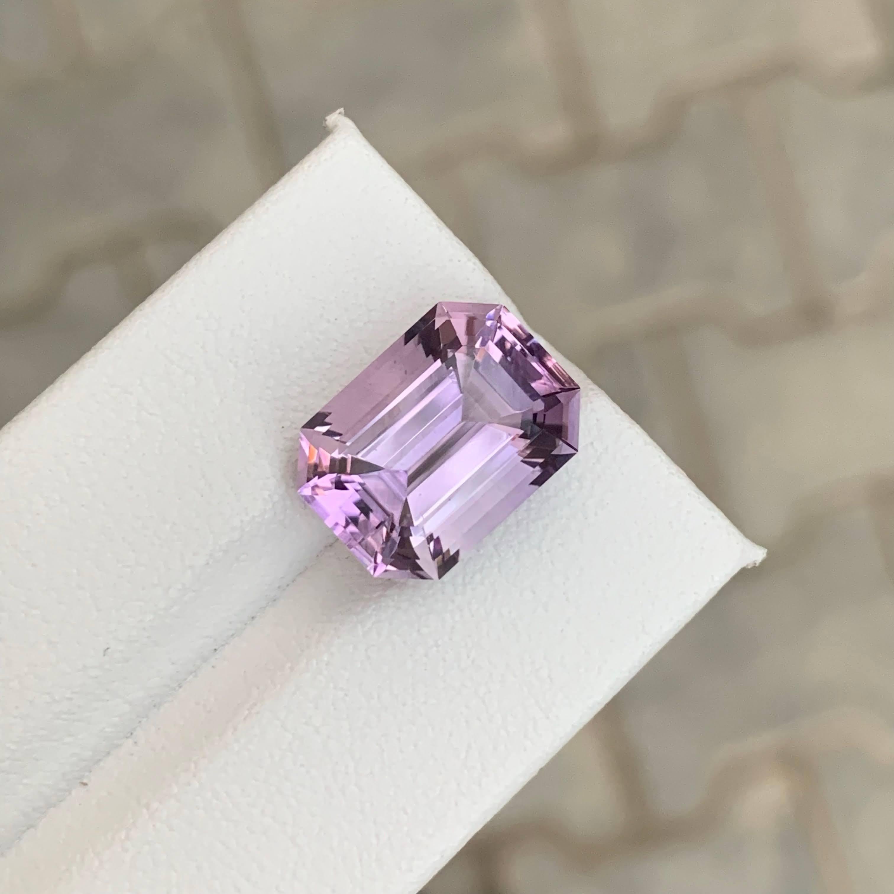 8.45 Karat Natürlicher Loser Lila Amethyst Stein Smaragd Schliff Brasilianischer Edelstein im Angebot 5