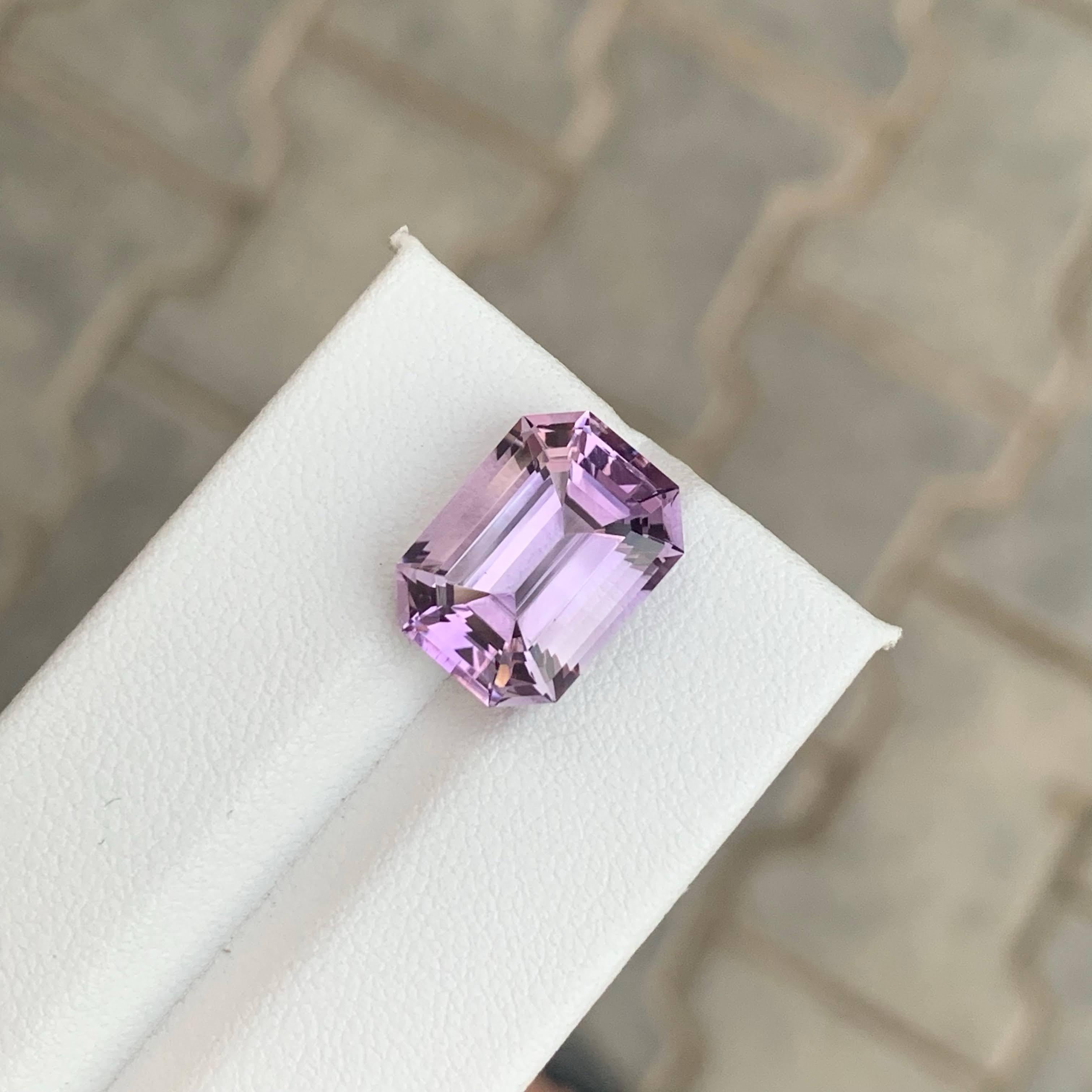 8.45 Karat Natürlicher Loser Lila Amethyst Stein Smaragd Schliff Brasilianischer Edelstein im Angebot 2