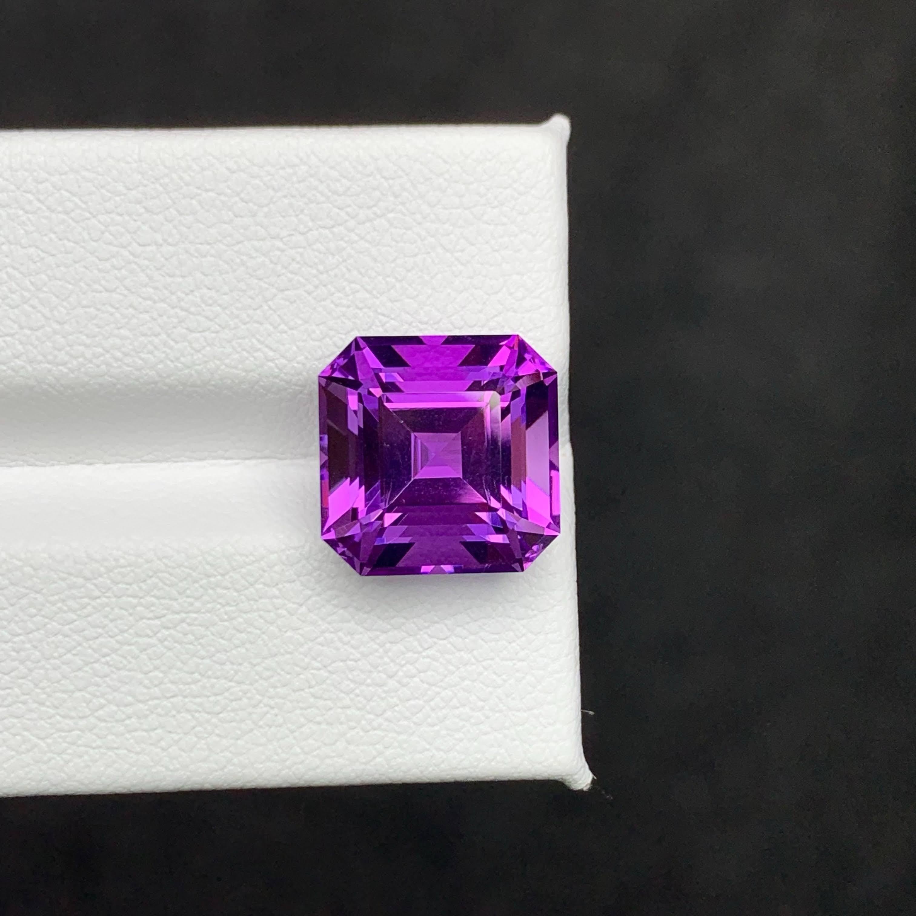 8,45 quilates de amatista púrpura real natural suelta corte Asscher Gema brasileña en venta 5