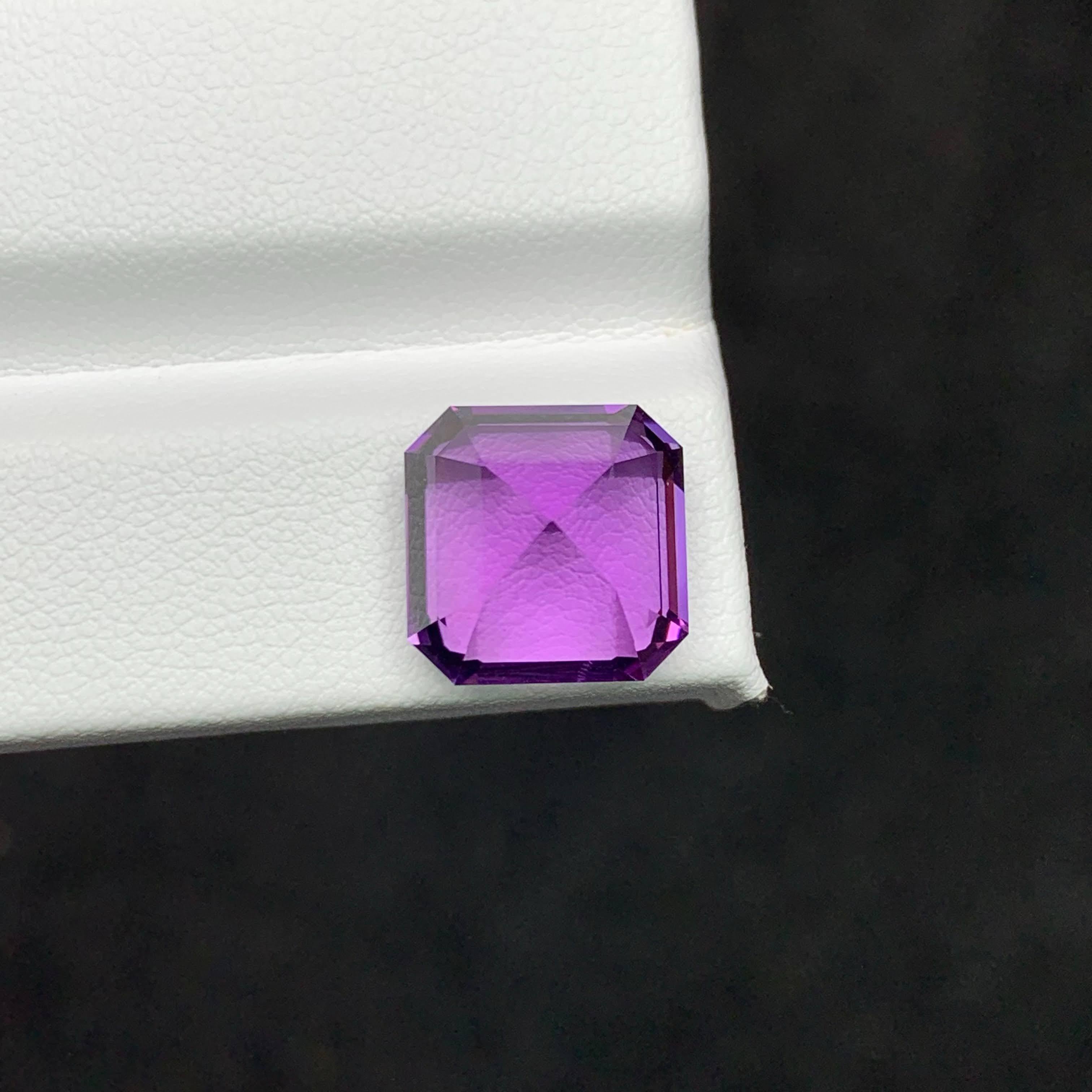 8,45 quilates de amatista púrpura real natural suelta corte Asscher Gema brasileña Moderno en venta