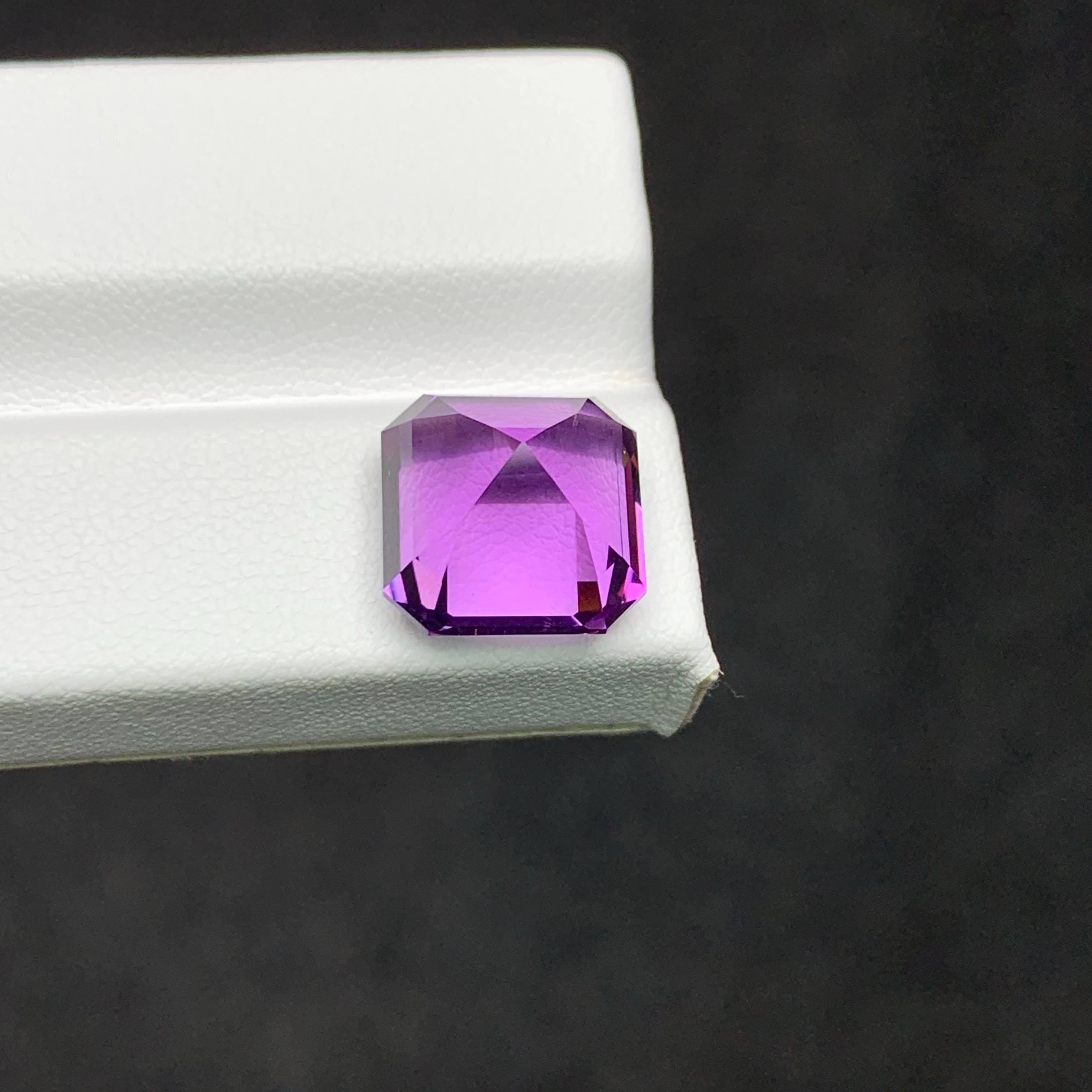 8,45 quilates de amatista púrpura real natural suelta corte Asscher Gema brasileña Corte Asscher en venta