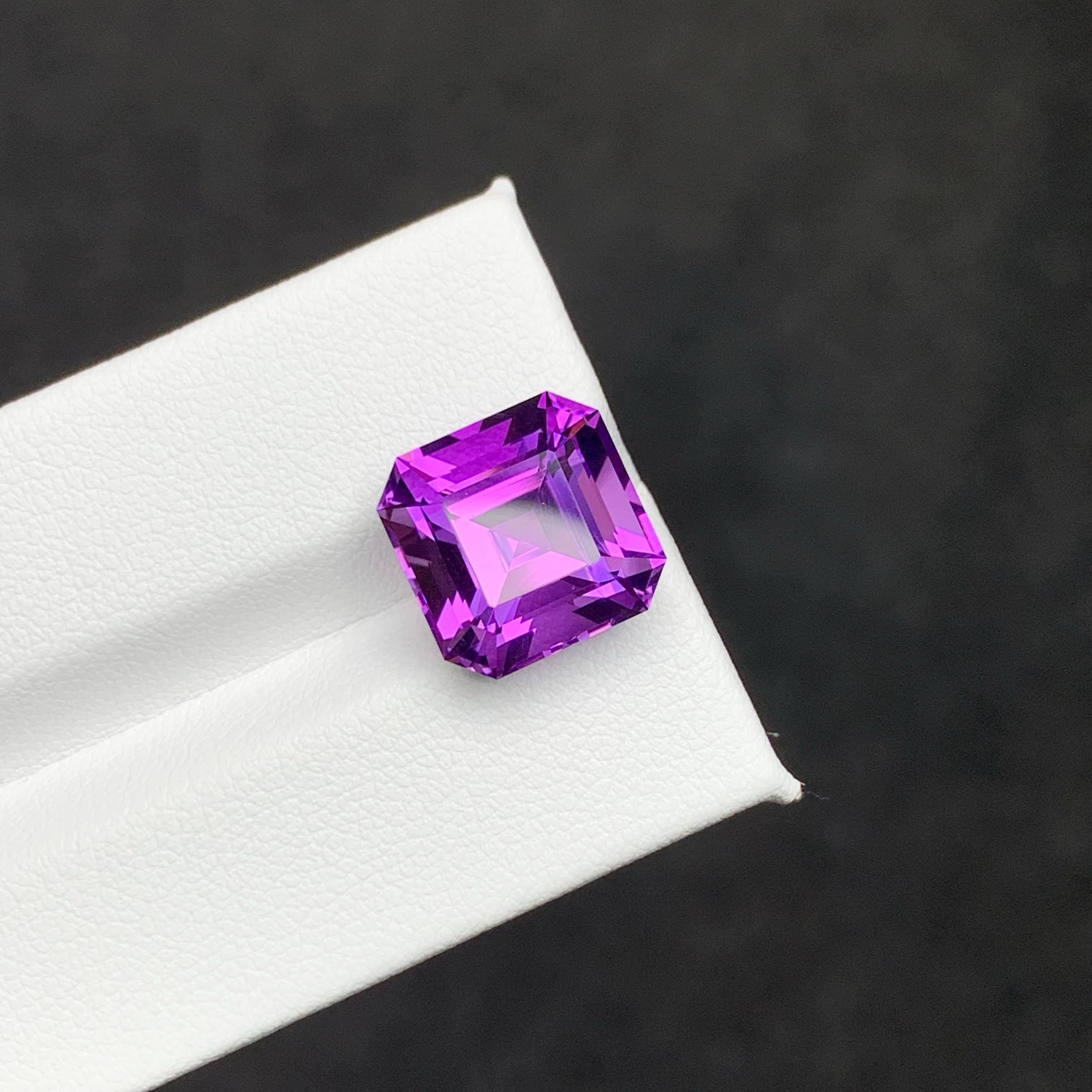Femenino o masculino 8,45 quilates de amatista púrpura real natural suelta corte Asscher Gema brasileña en venta