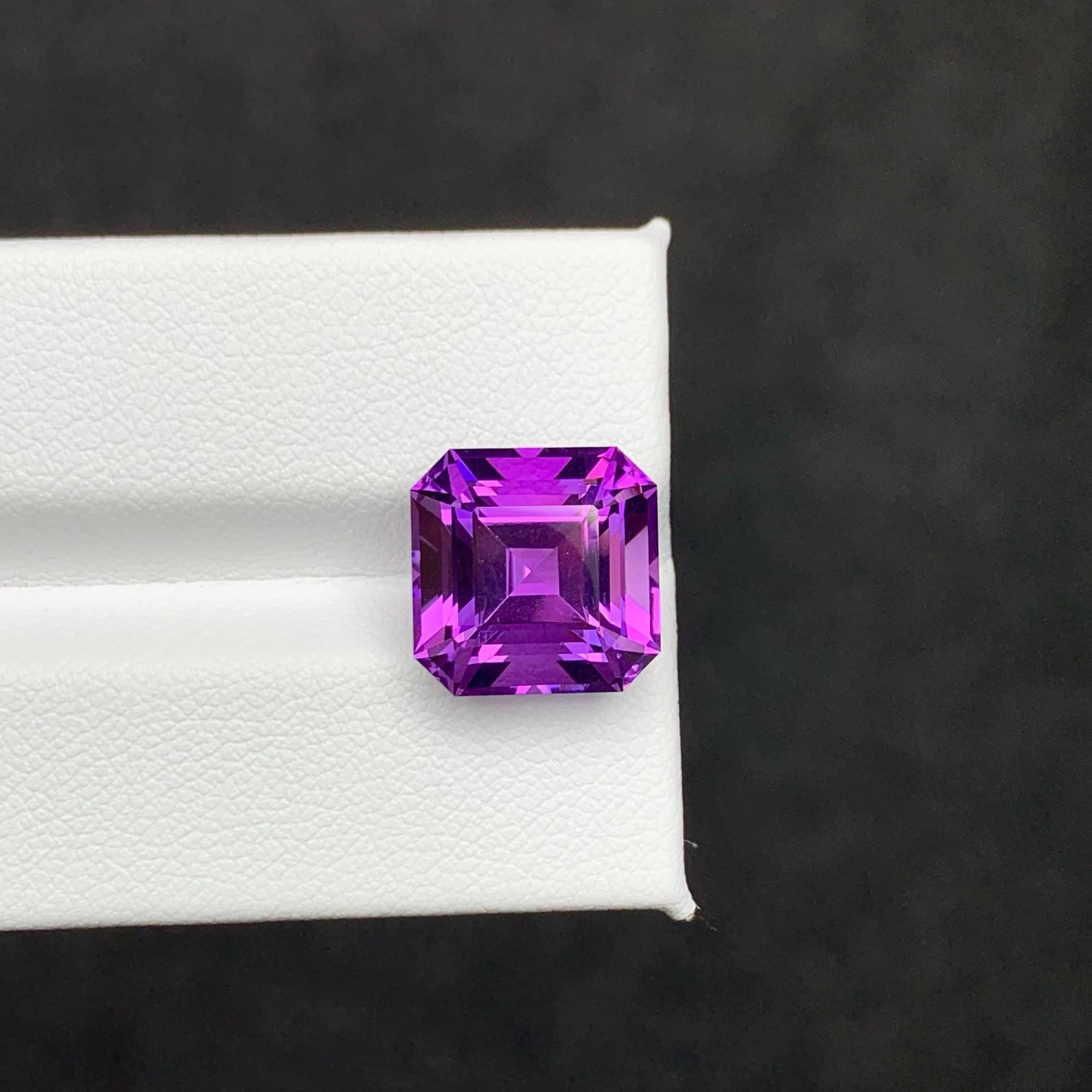 8,45 quilates de amatista púrpura real natural suelta corte Asscher Gema brasileña en venta 1