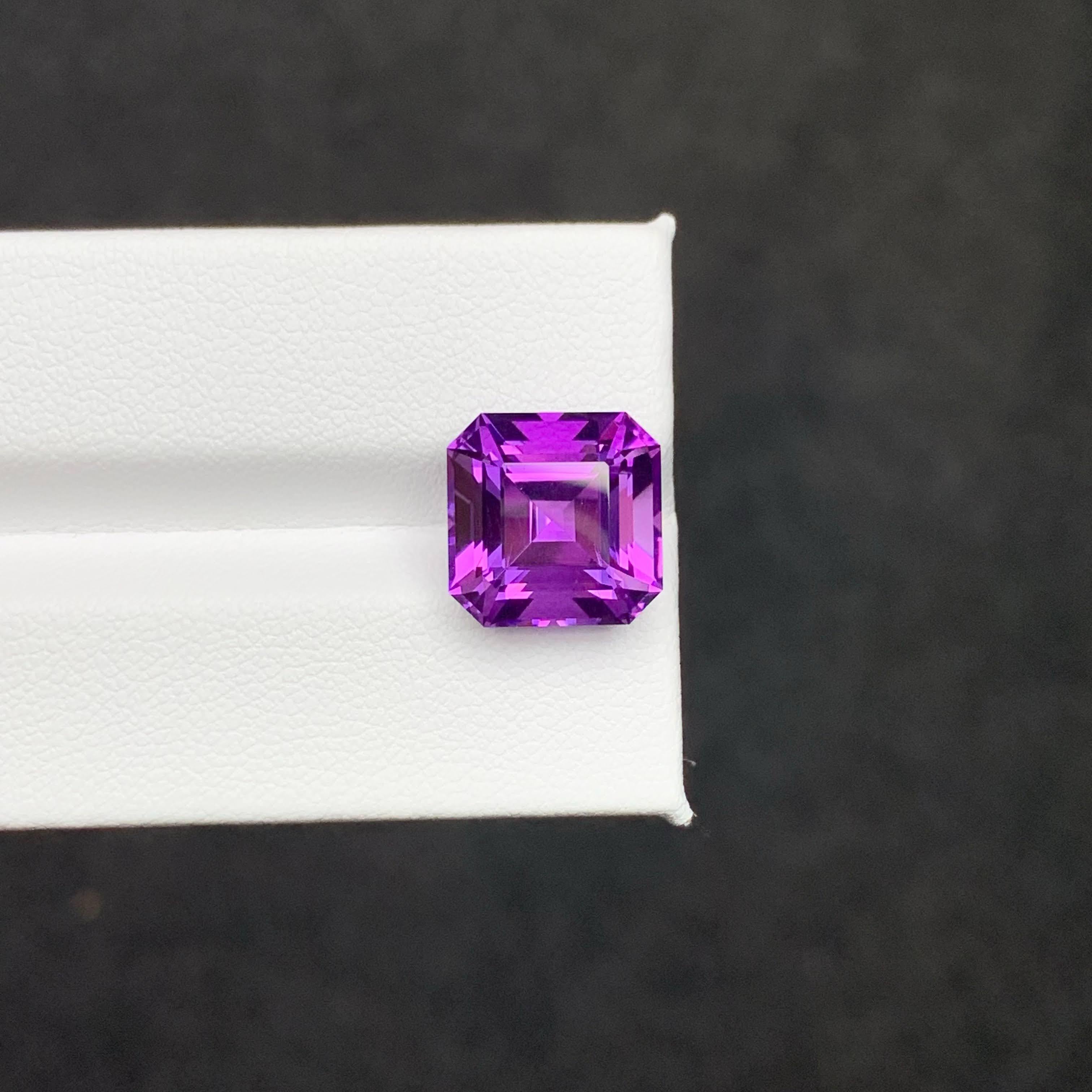 8,45 quilates de amatista púrpura real natural suelta corte Asscher Gema brasileña en venta 2