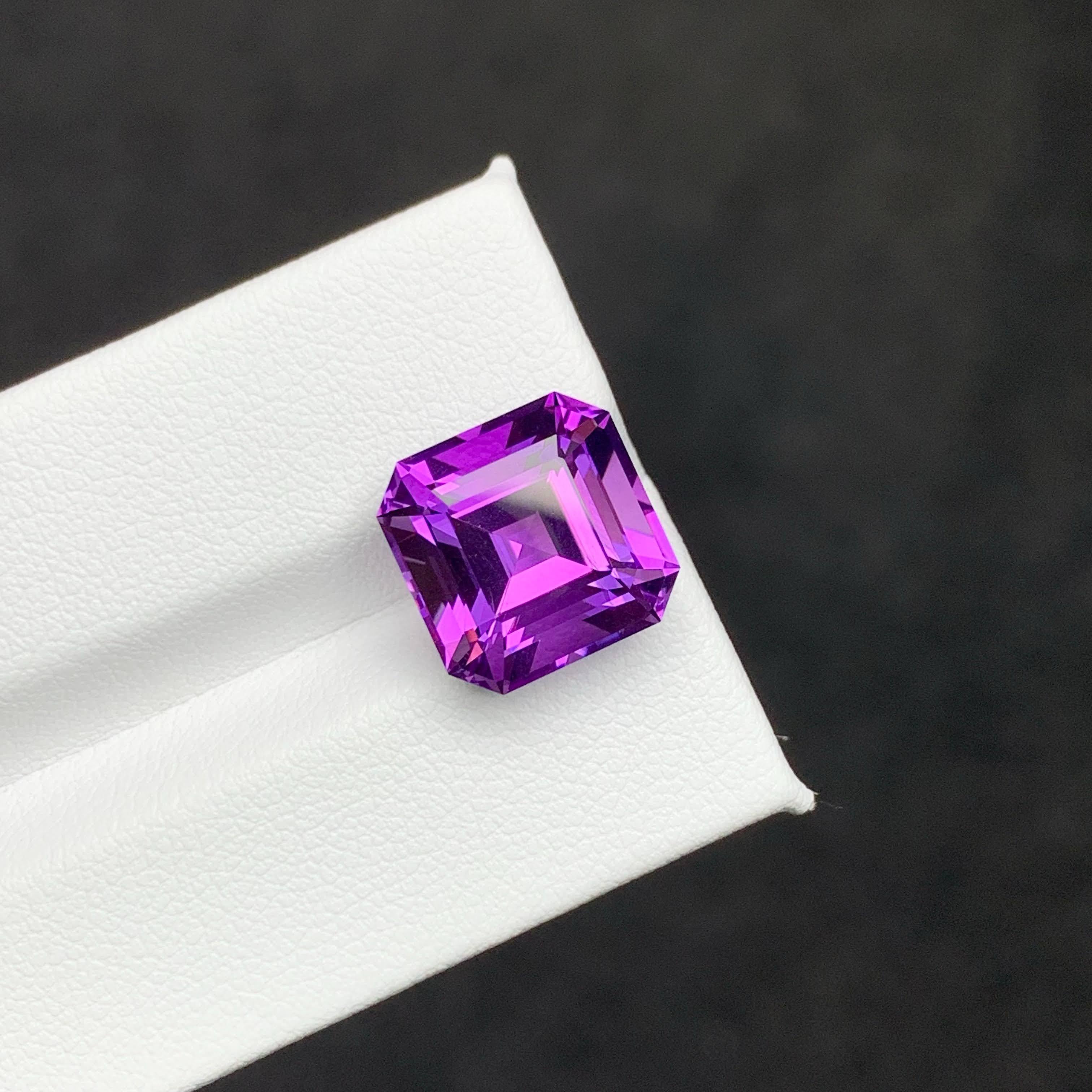 8,45 quilates de amatista púrpura real natural suelta corte Asscher Gema brasileña en venta 3