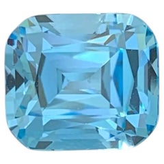 8.45 Carat Natural Loose Sky Blue Color Topaz Cushion Cut African Gemstone