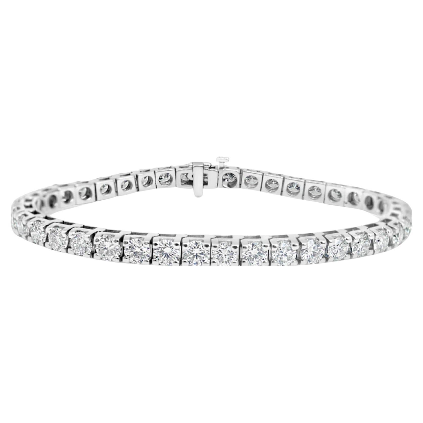 8.45 Carat Tennis Bracelet White Gold For Sale at 1stDibs harry