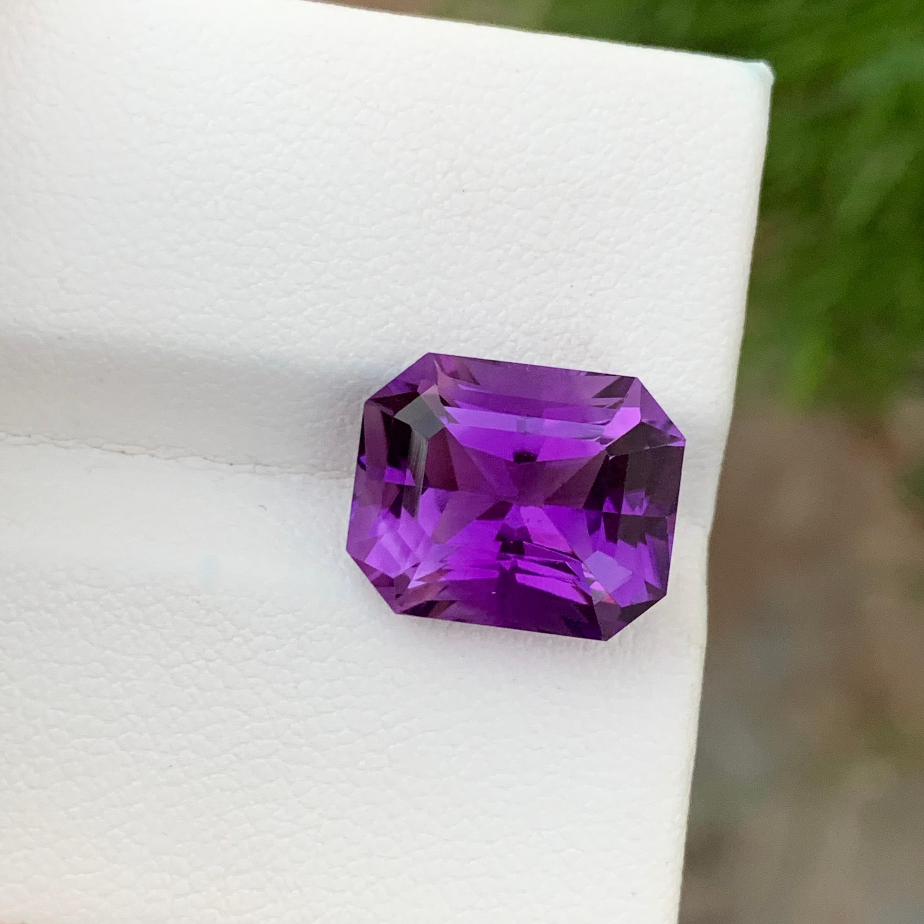 Emerald Cut 8.45 Carats Natural Loose Purple Amethyst Gemstone For Jewelry Making 