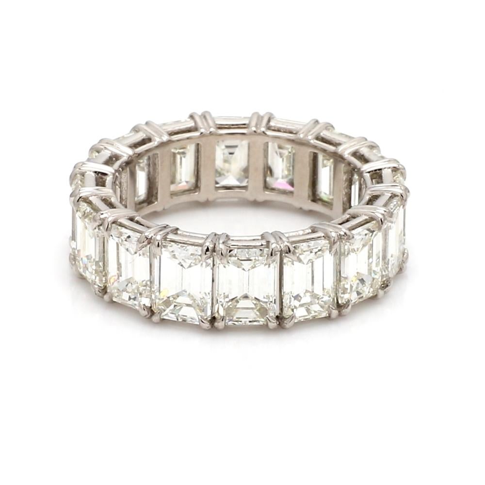 8.45ctw Emerald Cut Diamond Eternity Band In Excellent Condition For Sale In Scottsdale, AZ