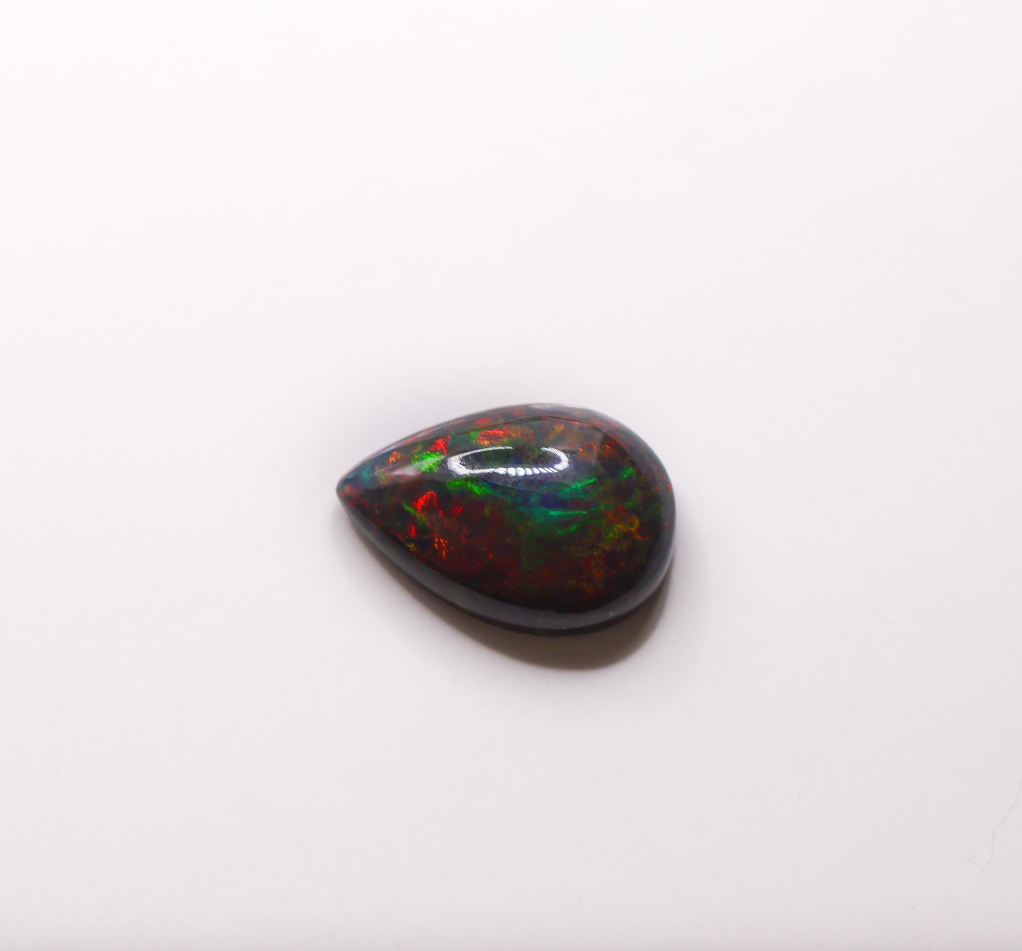 da uomo o donna Opale nero da 8,46 carati sciolto a forma di pera 21x14 mm in vendita
