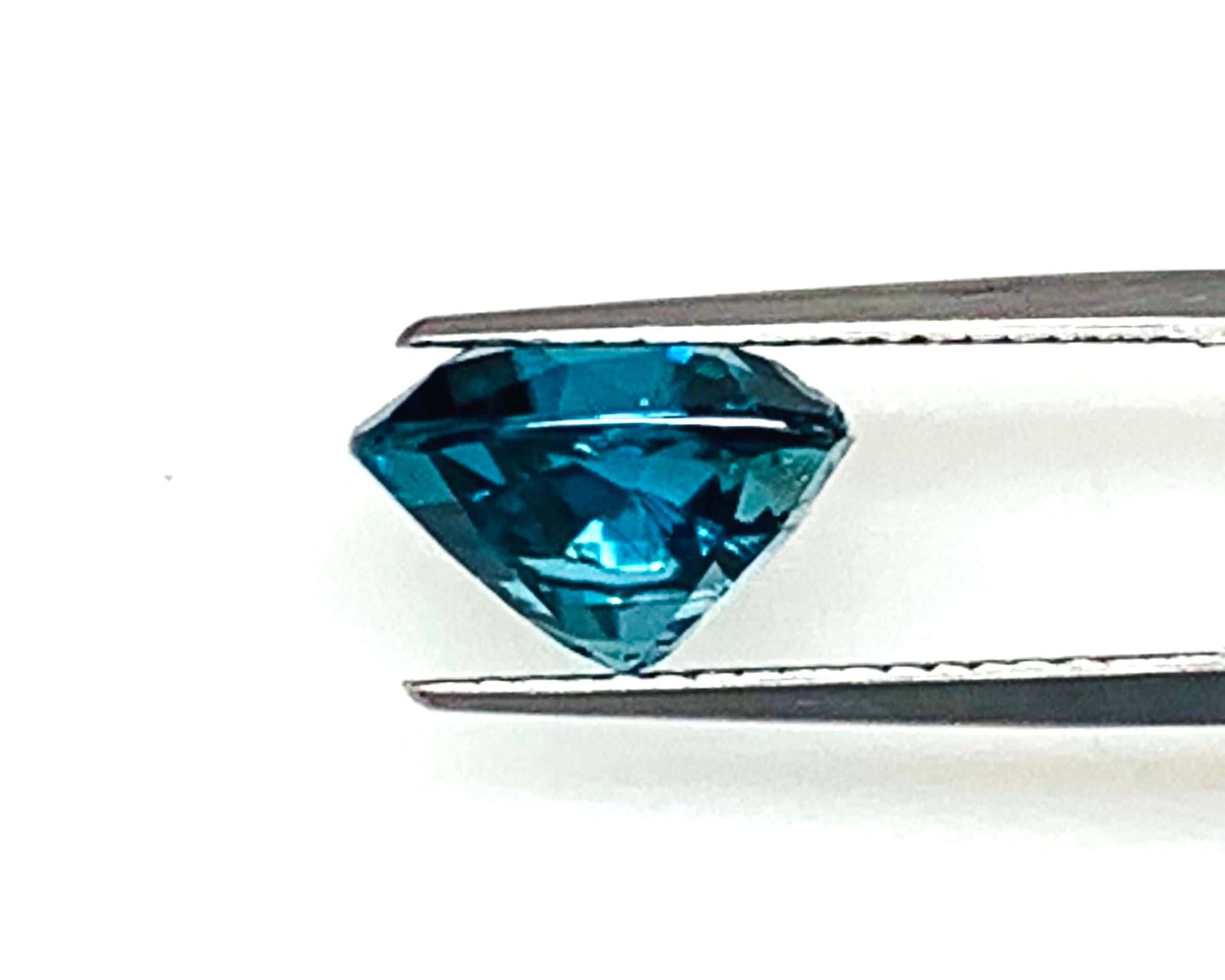 8.46 Carat Trilliant Cut Blue Zircon, Unset Loose Gemstone   2
