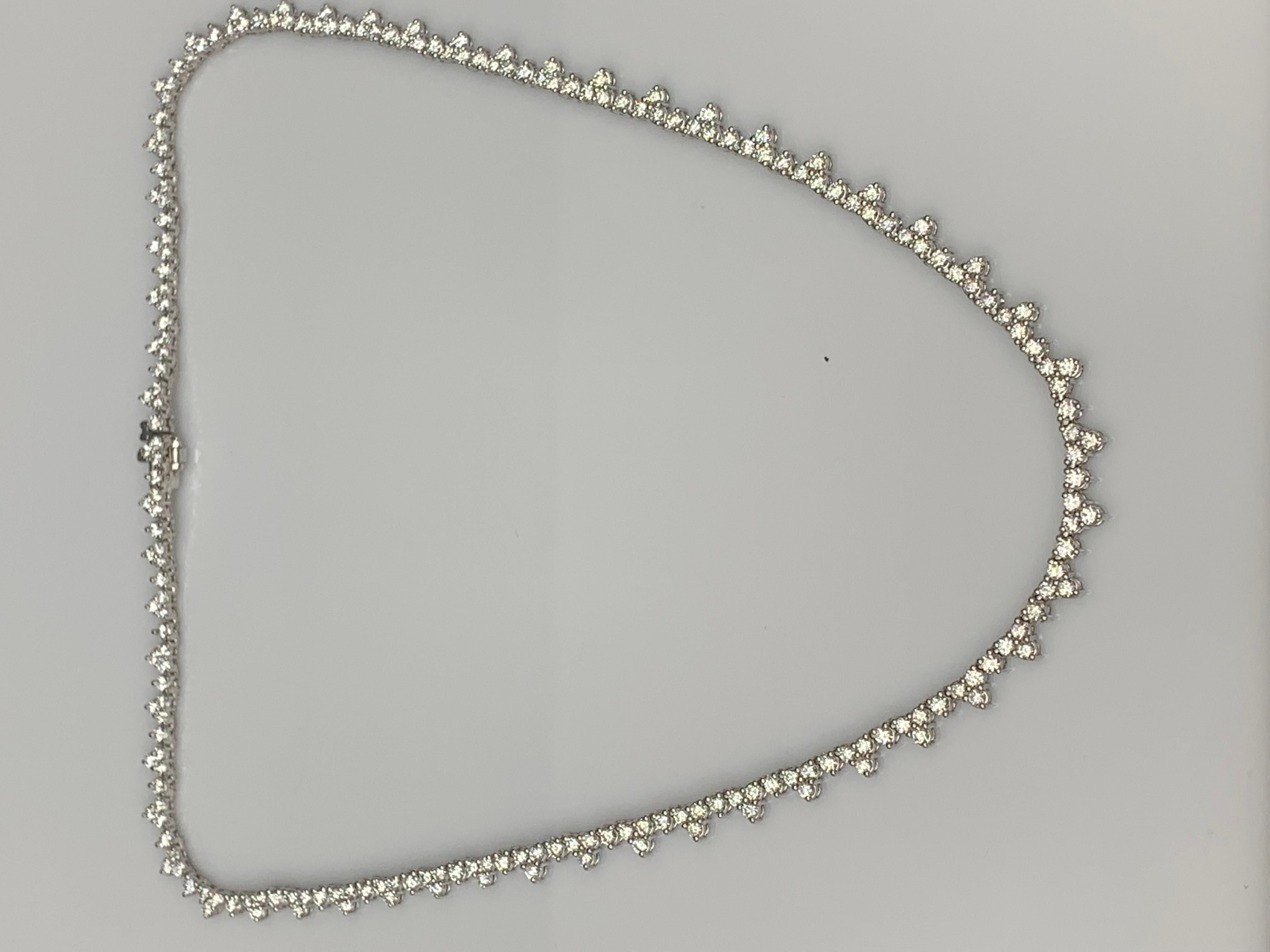 8.46 Carat Diamond Necklace in 14K White Gold For Sale 4
