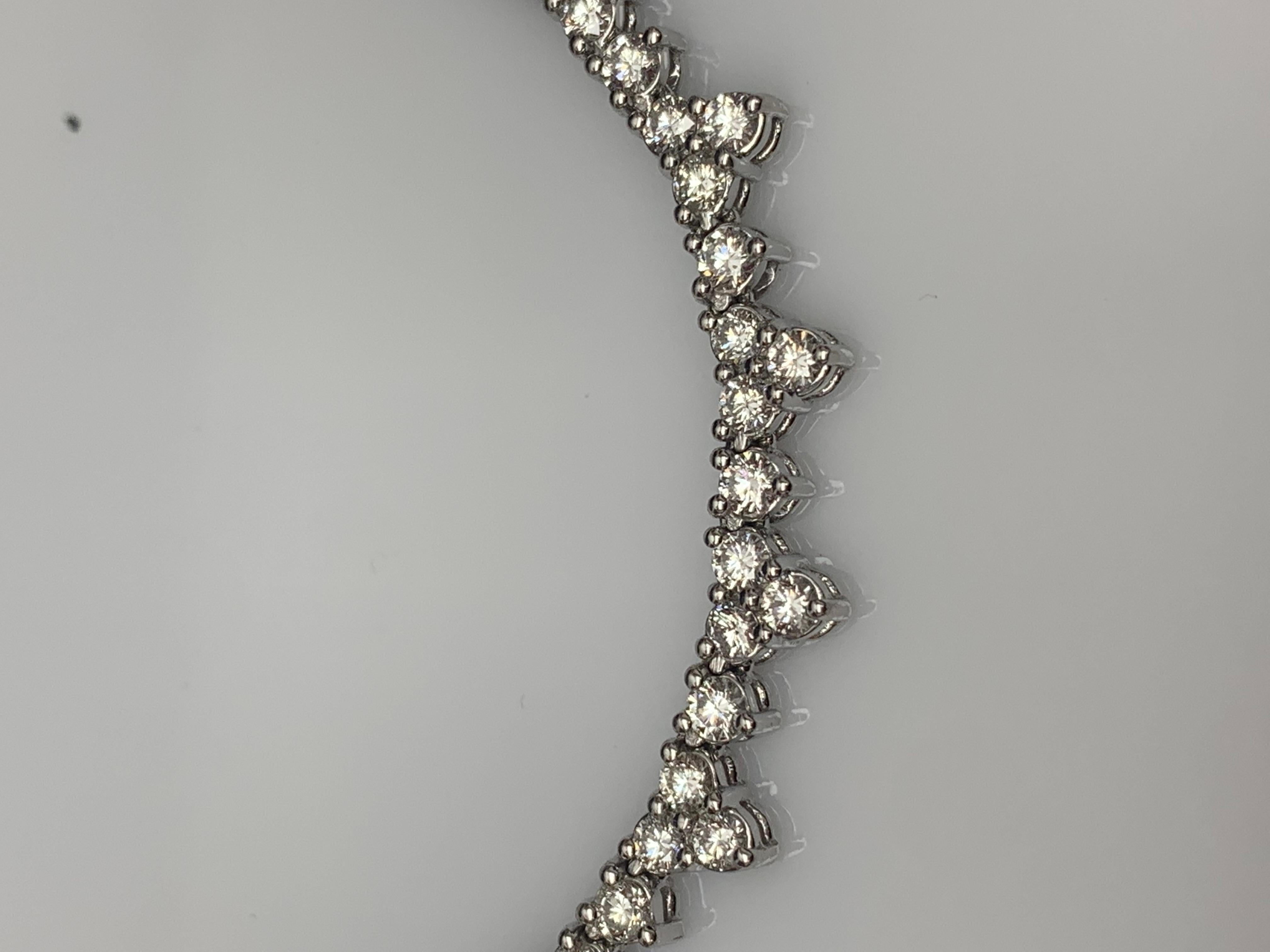 8.46 Carat Diamond Necklace in 14K White Gold For Sale 2