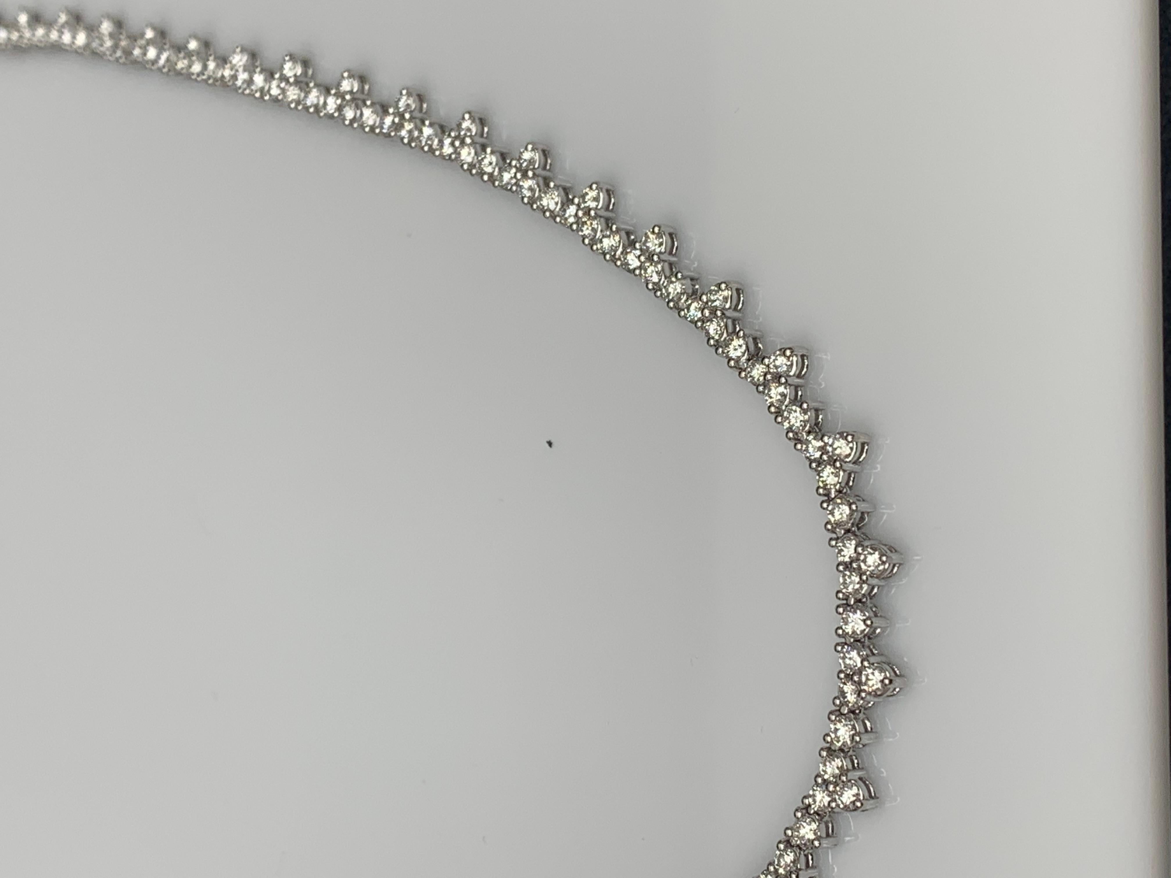 8.46 Carat Diamond Necklace in 14K White Gold For Sale 3