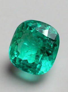 8.46 Carat GIA Colombian Emerald - Bluish Green Cushion Cut Loose Gem