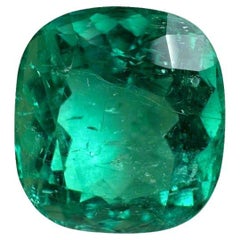 8.46 Carat GIA Colombian Emerald - Bluish Green Cushion Cut Loose Gem