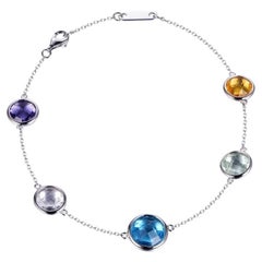 Bracelet Dani en argent sterling avec zirconia cubique multicolore de 8,46 carats