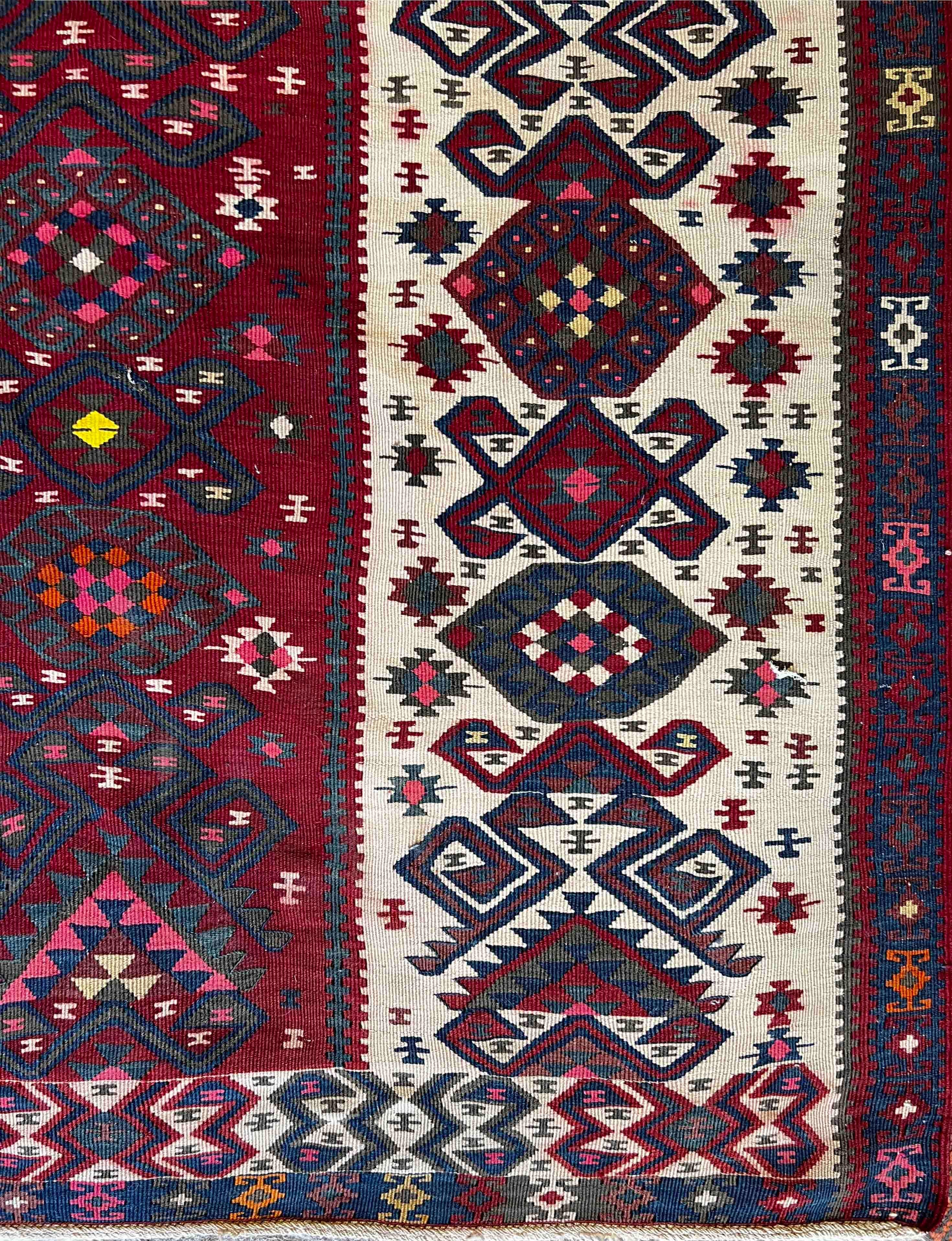 846 - Kelim Außergewöhnlicher „Van“ aus türkischer Wolle, 20. Jahrhundert (Turkestan) im Angebot