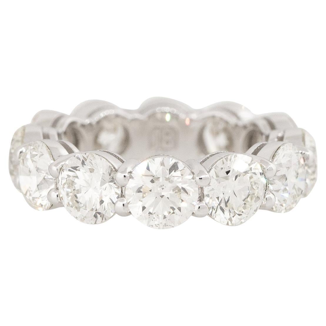 8.47 Quilates Diamante Brillante Redondo Anillo de Eternidad 18 Kilates En Stock