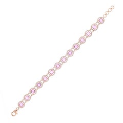 Zafiro rosa talla rosa de 8,47 quilates  Pulsera & Diamantes