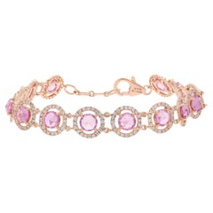 8,47 carati di zaffiro rosa tagliato a rosa  Bracciale & Diamanti