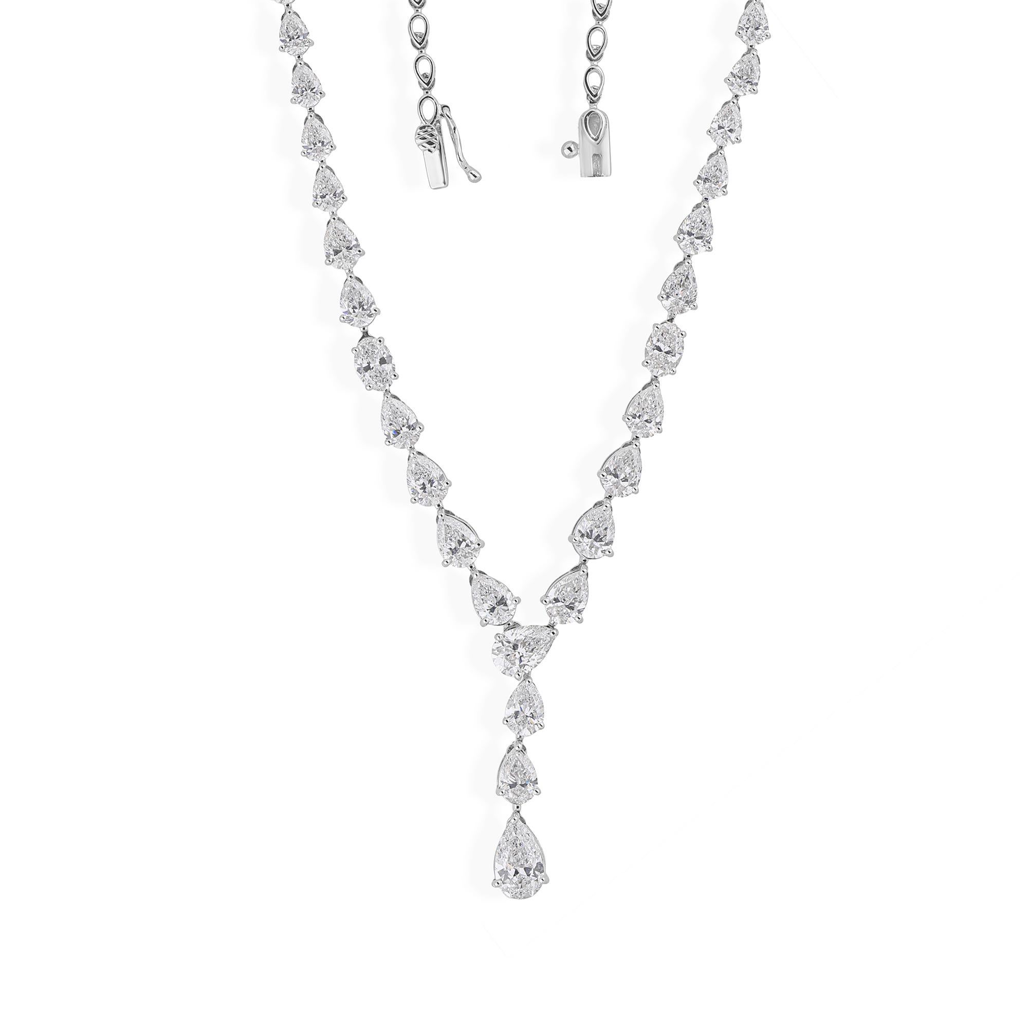 De las mujeres 8,47 Ct. Collar de Boda Lágrima Diamante Natural Talla Pera Oro Blanco 14K en venta