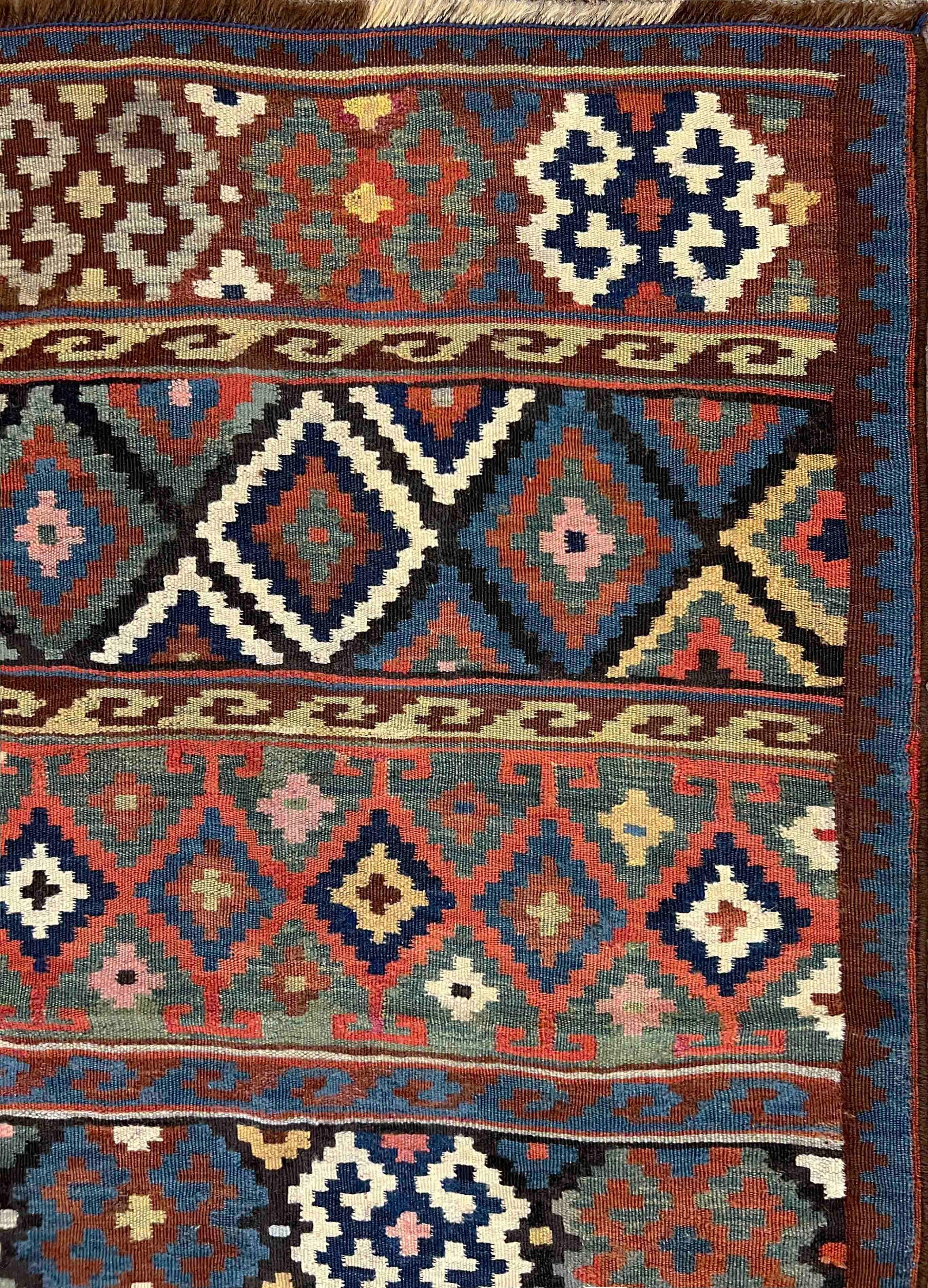 847 - Exceptional Kilim of Caucasian Region in 19th Century Wool  For Sale 3