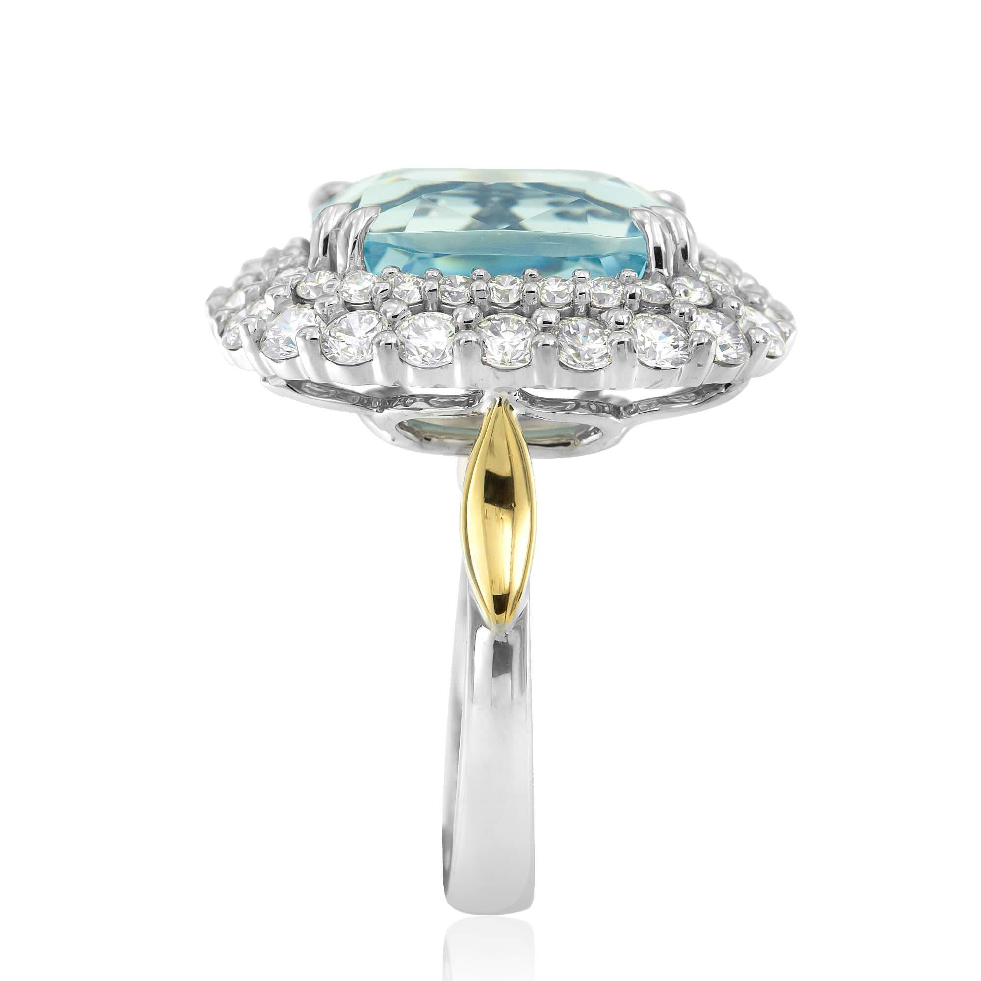 8.47ct Aquamarine & Diamond Ring - A Gerard McCabe Arnia Design In New Condition For Sale In ADELAIDE, SA
