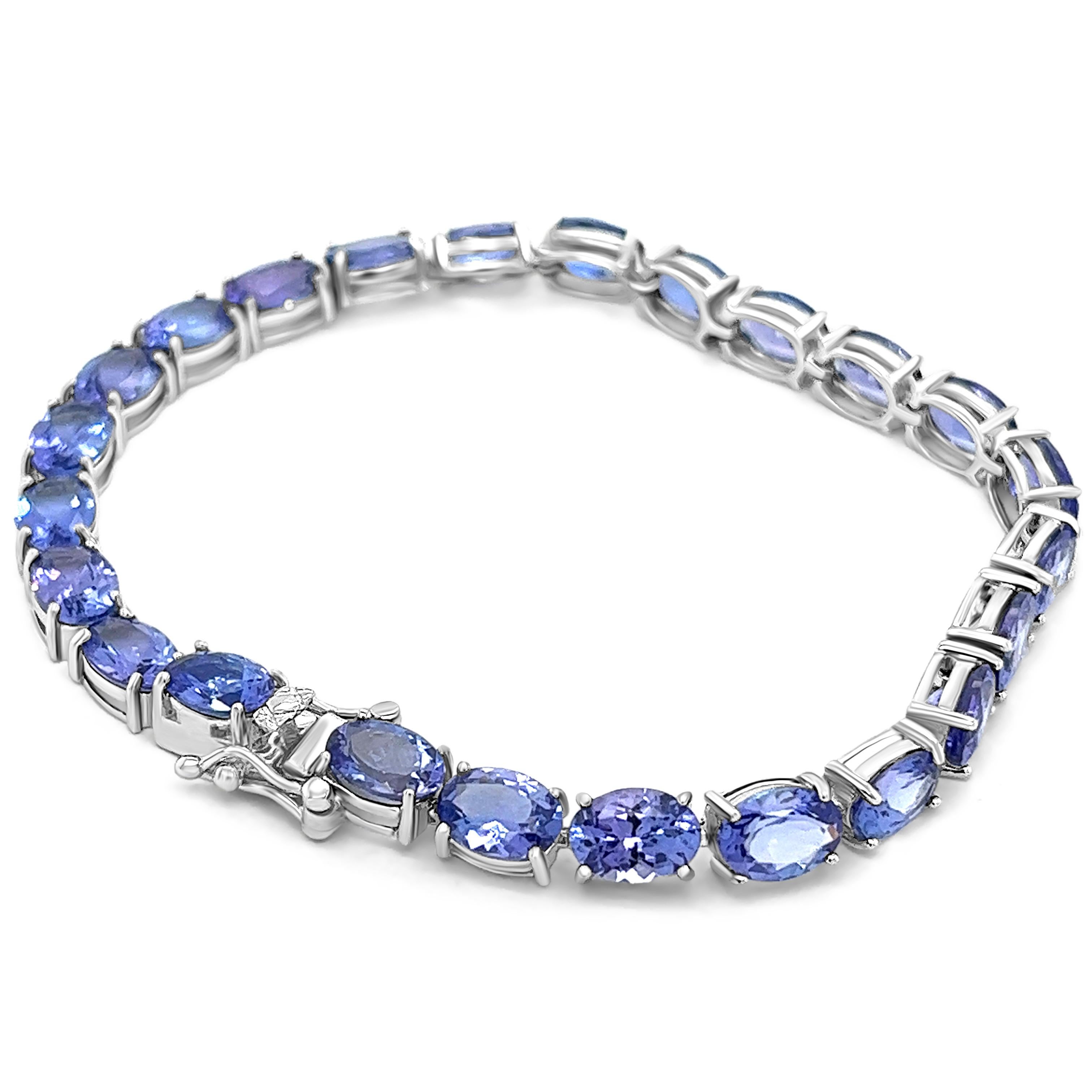 Art Deco 8.48 Carats Natural Tanzanite & Cubic Zirconia Bracelets Bridal Wedding Bracelet