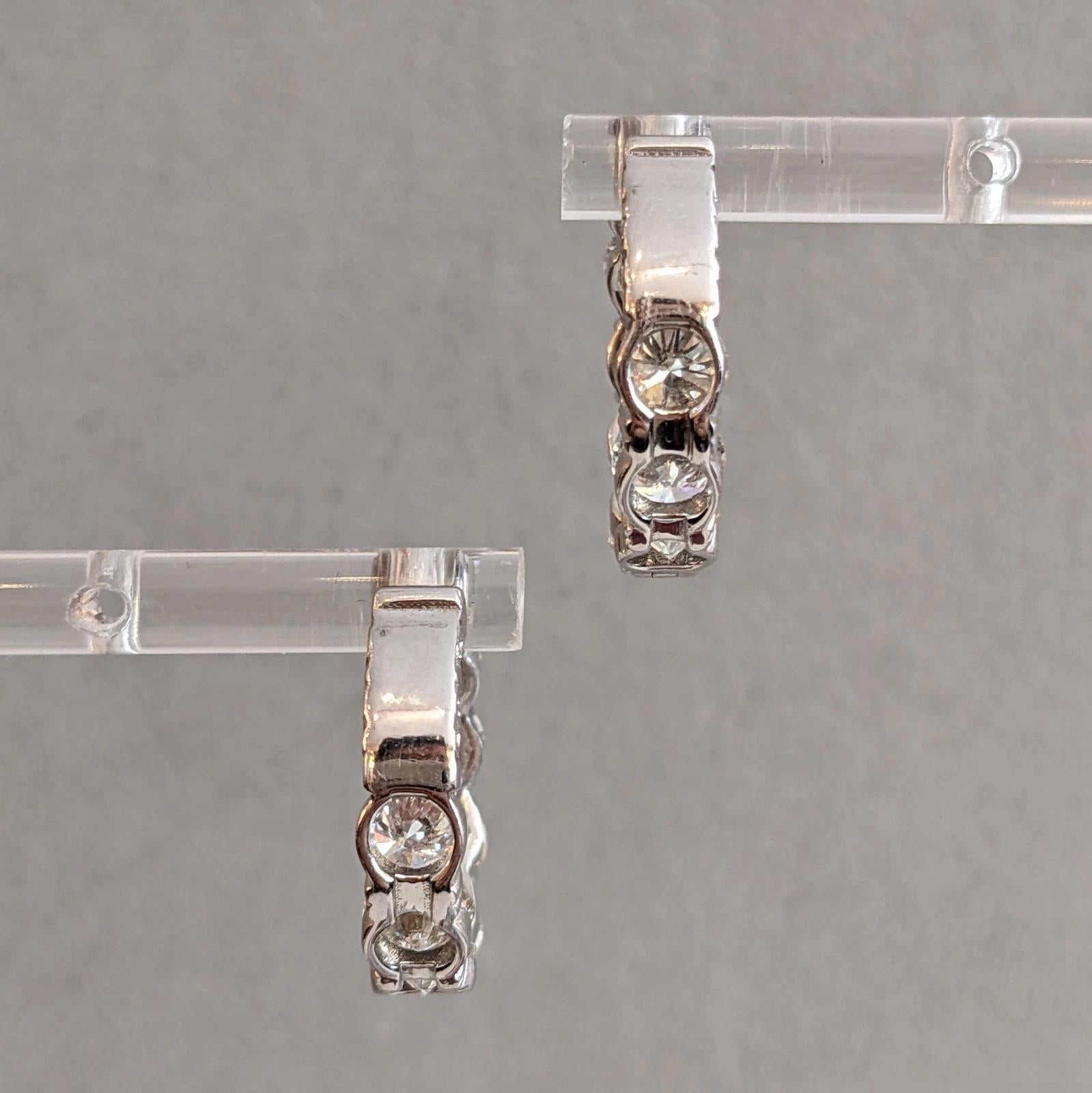 8,48 cttw natürliche runde Diamant-Ohrringe in 14k Weißgold im Zustand „Hervorragend“ im Angebot in La Jolla, CA