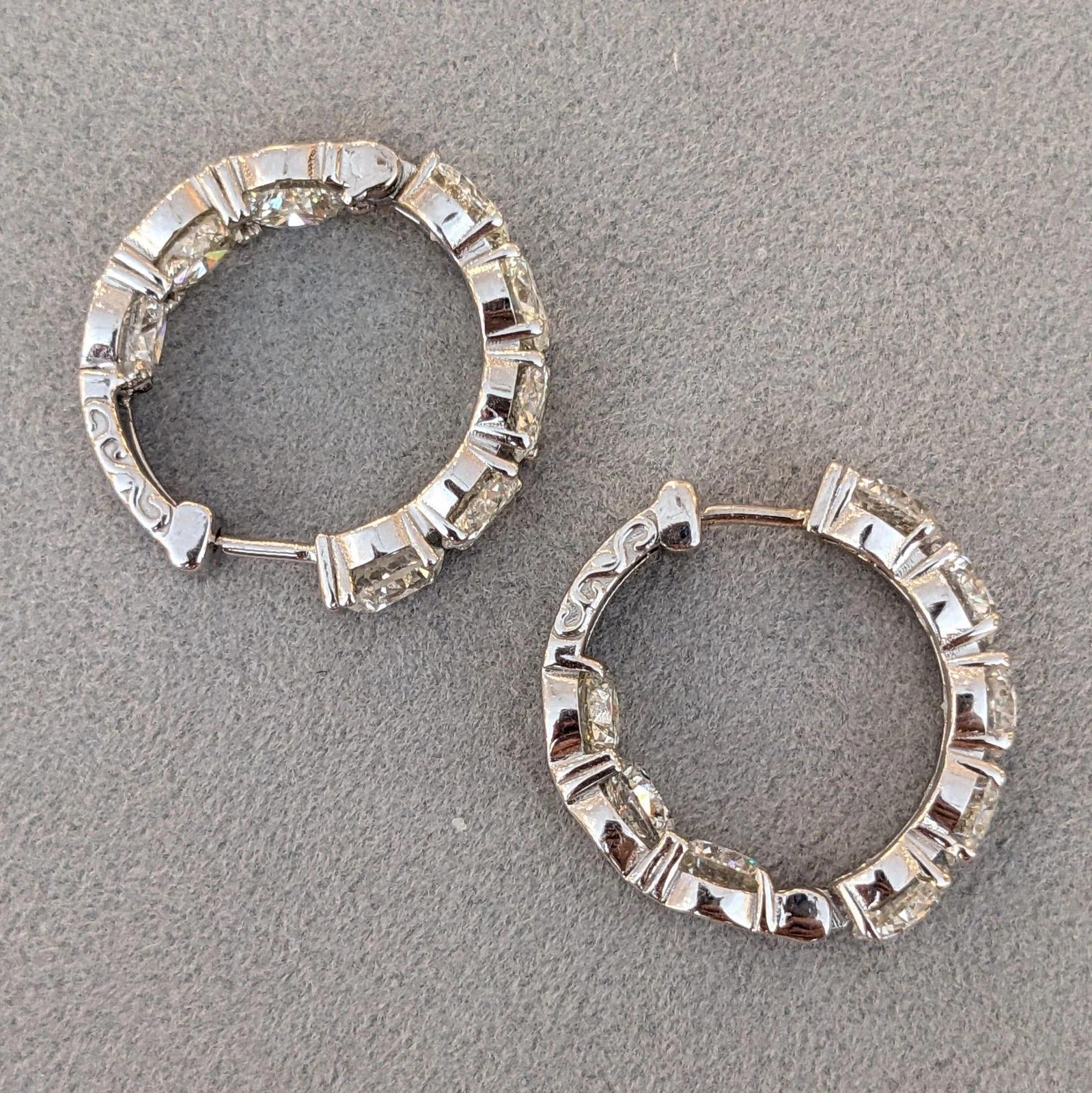 8,48 cttw natürliche runde Diamant-Ohrringe in 14k Weißgold im Angebot 1