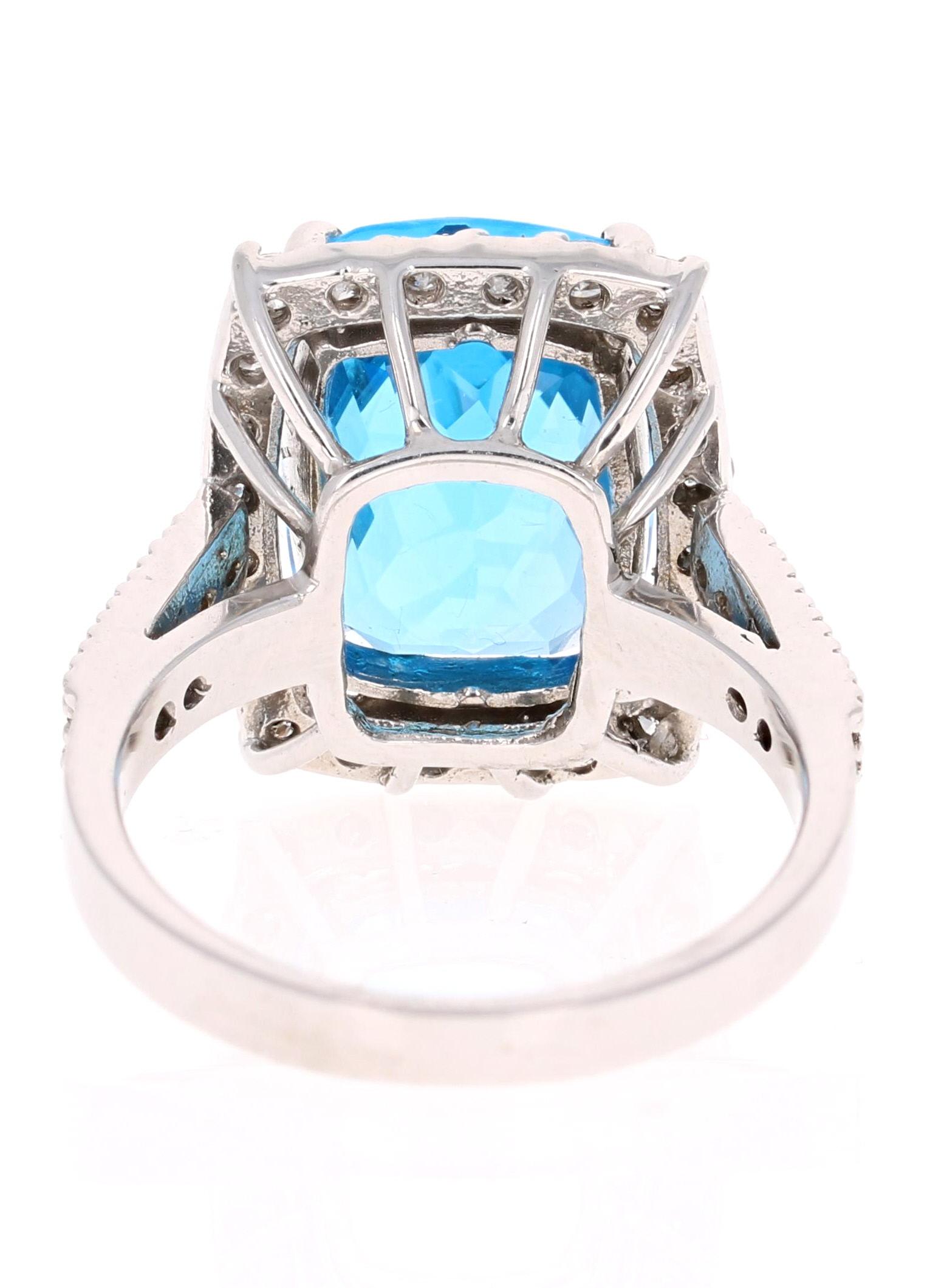 blue topaz halo engagement rings
