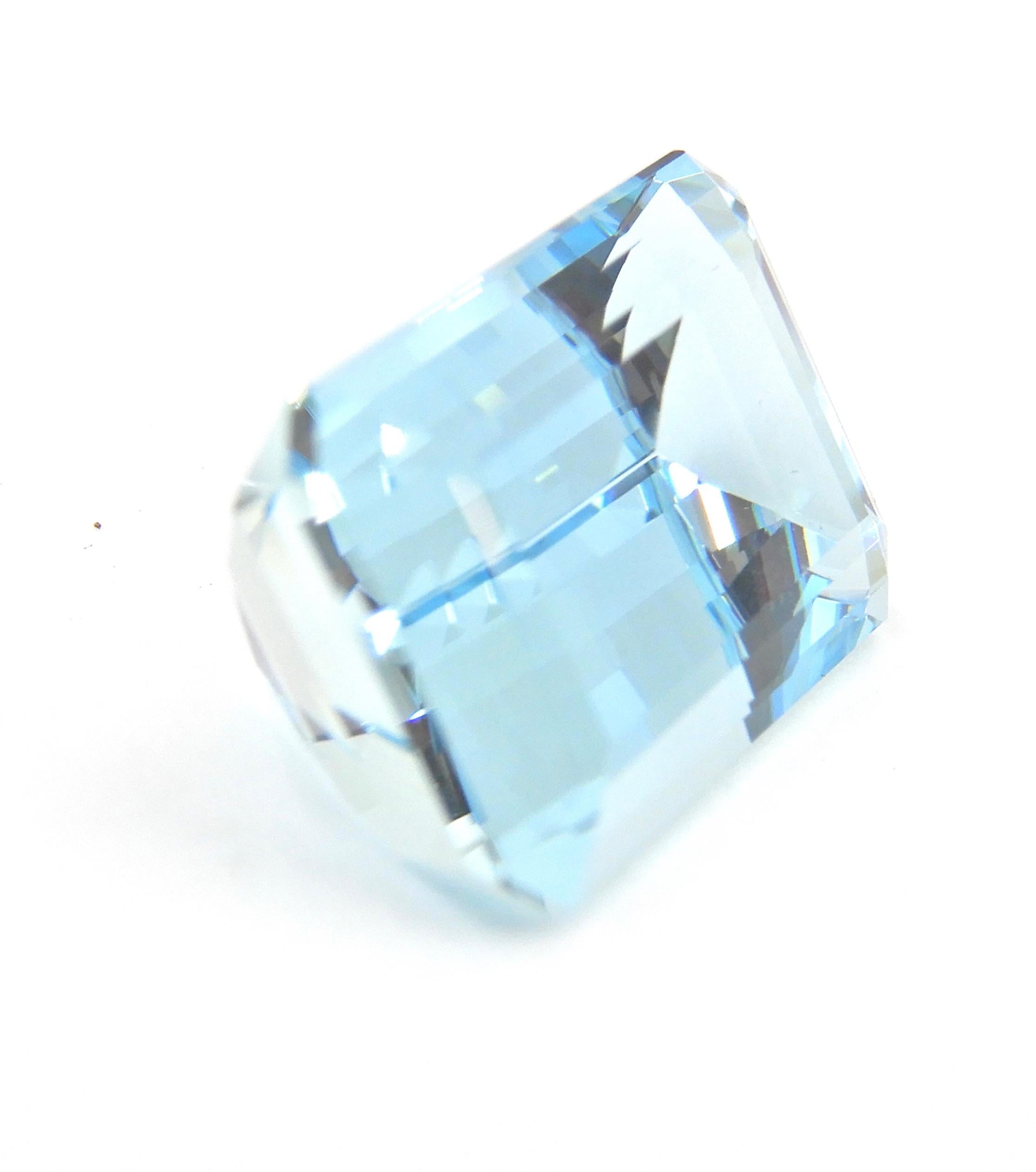 Imagine your dream ring or pendant set with this beautiful 8.49 Carat Emerald Cut Aquamarine Loose Gemstone. Cut with beautiful proportions, this gemstone is irresistible. 

I can create the ring you have always wanted, be it an art deco style or a