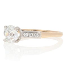 .84 Carat Mine Cut Diamond Art Deco Ring 14 Karat Gold and Platinum GIA Vintage