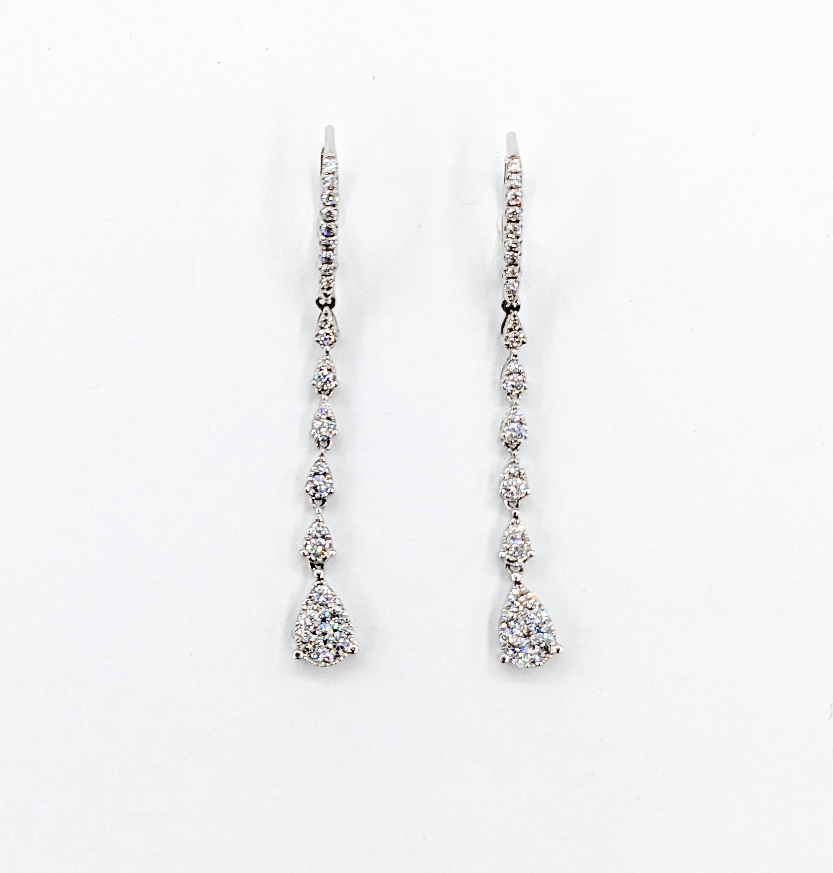 .84ctw VS Quality Diamond Quality Dangle Earrings For Sale 1