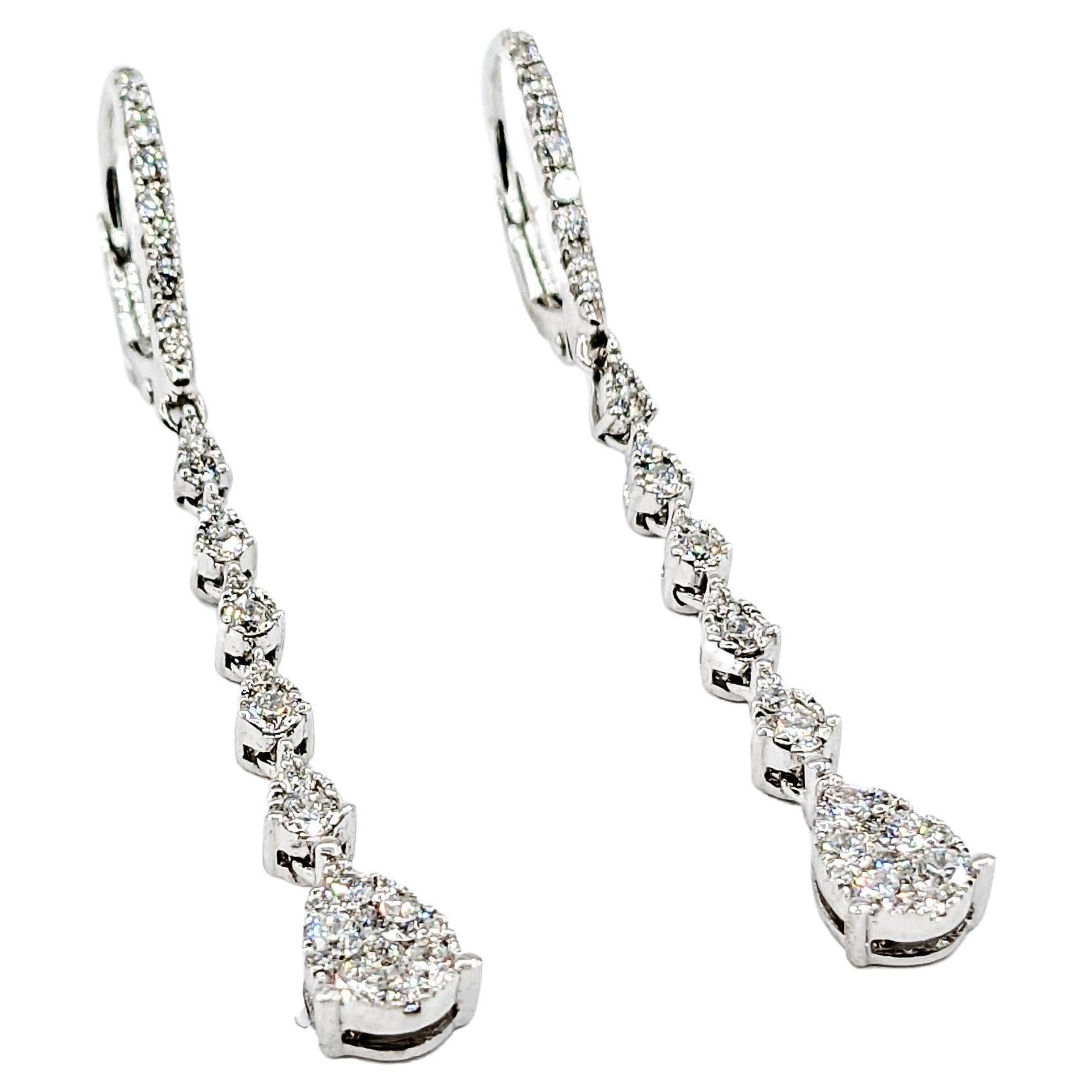 .84ctw VS Quality Diamond Quality Dangle Earrings For Sale