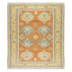 Tapis turc géométrique unique noué à la main de 8,4 x 10 pieds, traditionnel