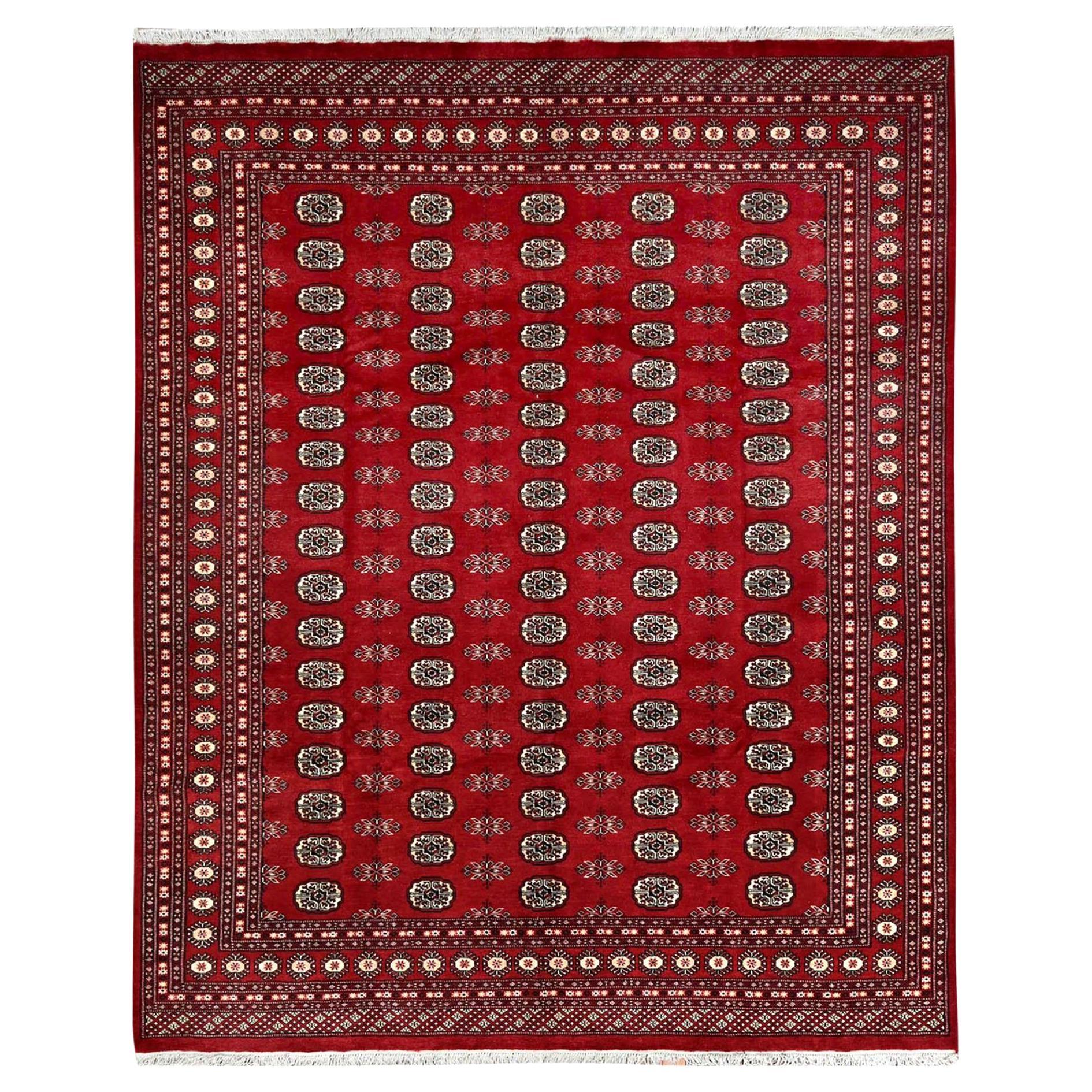 8'4"x10' Red Princess Bokara Wool Hand Knotted Oriental Rug