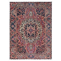 8
4"x11
6" Red Vintage Persian Bakhtiari Hand Knotted Pure Wool Oriental Rug