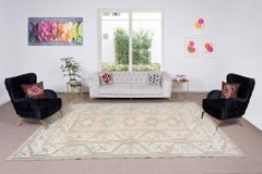 Grand tapis en laine vintage nou  la main de Turquie / Milas, 100 % laine