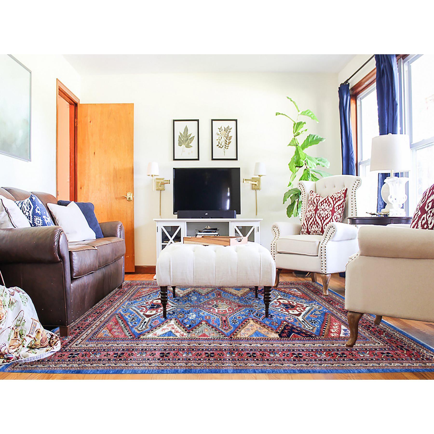 This is a truly genuine one-of-a-kind Shiraz Design, Organic Wool Hand Knotted, Oriental Rug. It has been Knotted for months and months in the centuries-old weaving craftsmanship techniques by expert artisans.
Primary materials: Wool
Latex: No Pile