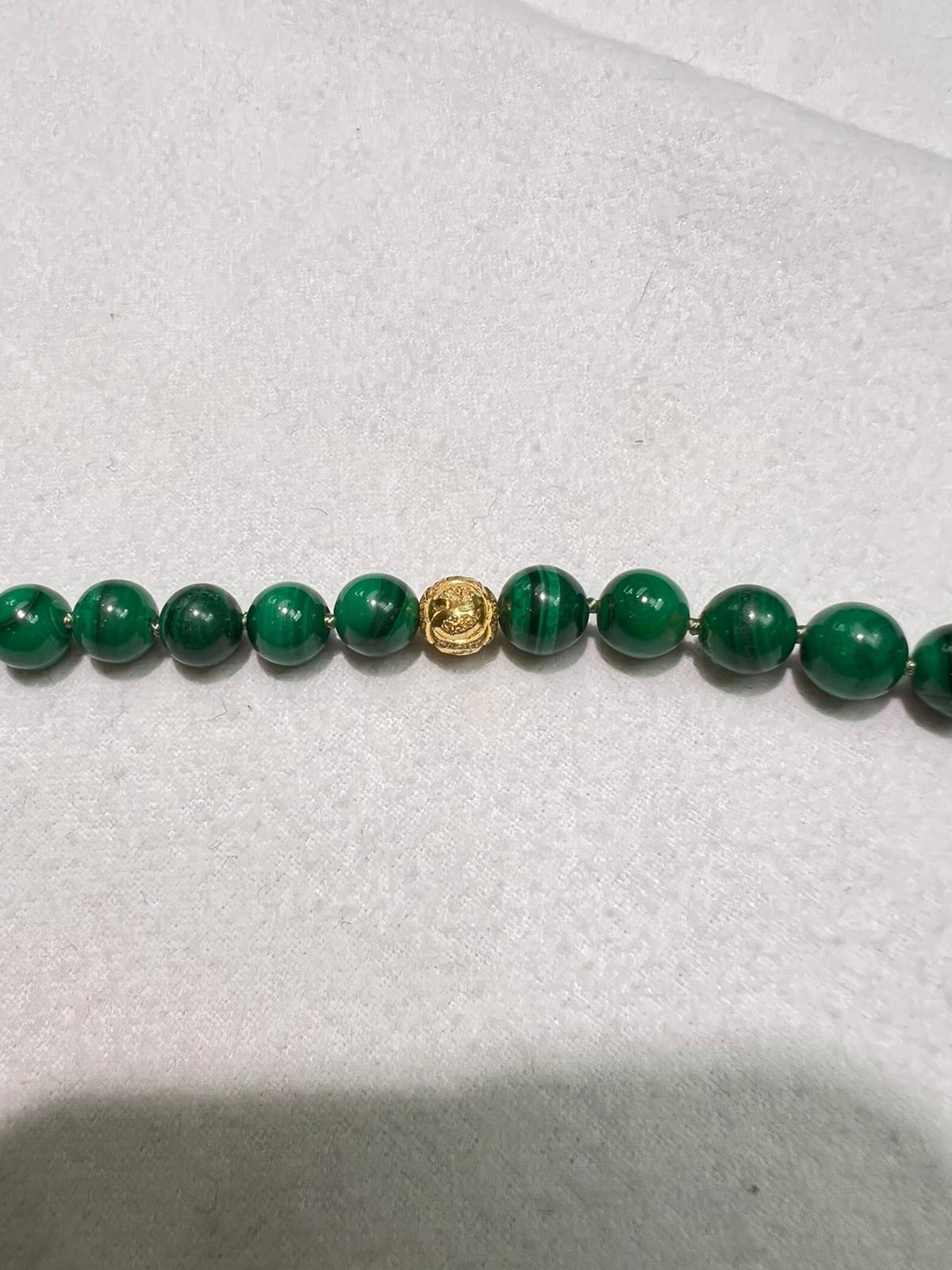 Grüner grüner Malachit mit Silberverschluss Gold gefüllt im Zustand „Hervorragend“ im Angebot in LA, CA