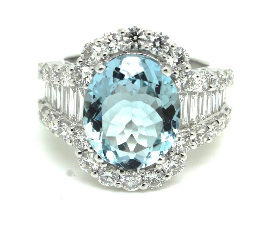 3 carat aquamarine engagement ring