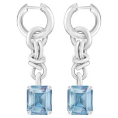 8,5 Carat Aquamarines 18 Karat White Gold Earrings "Weekend" Collection by D&A