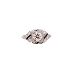 .85 Carat Art Deco Diamond Platinum Engagement Ring