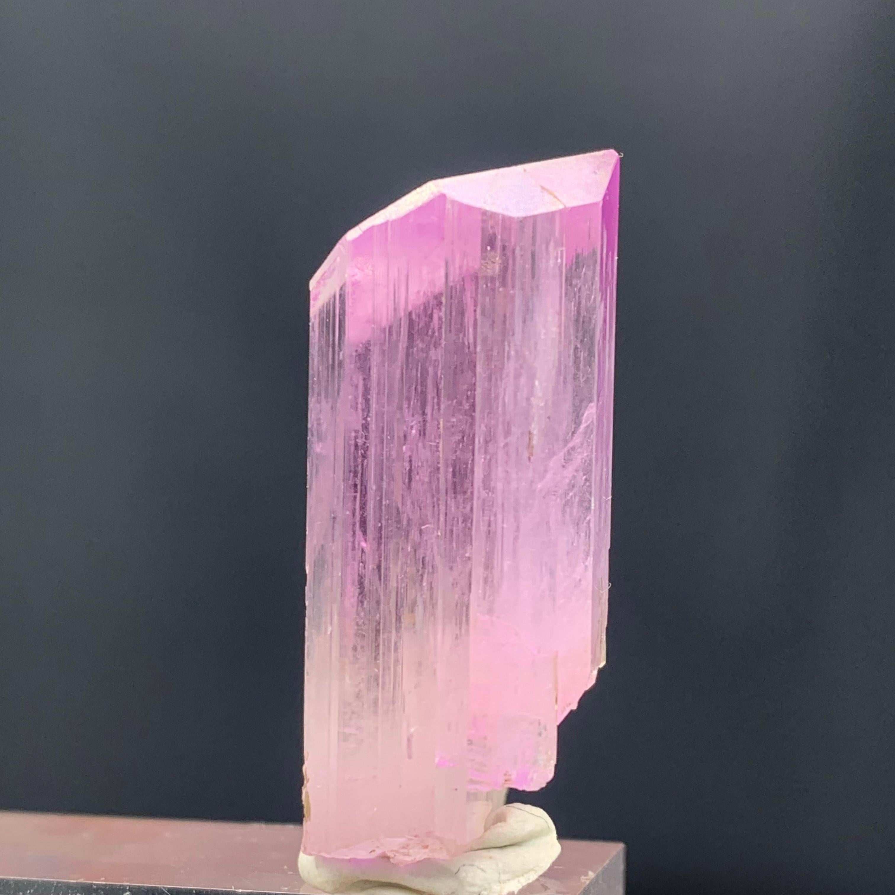 Beautiful Kunzite Crystal From Kunar, Afghanistan
WEIGHT: 85 Carat
DIMENSIONS: 3.6 x 1.7 x 1.4 Cm
ORIGIN: Kunar, Afghanistan
TREATMENT: None

A joyful stone, kunzite opens and connects the heart with the mind, encouraging communion between the