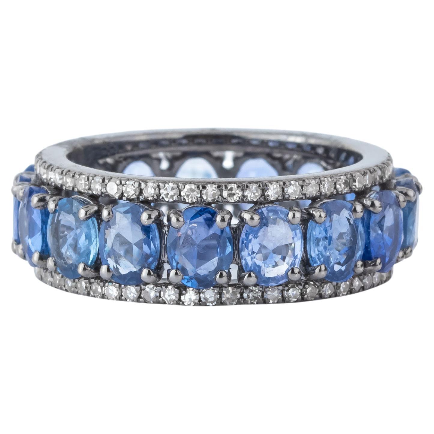 8.5 Carat Diamond and Sapphire Eternity Band Ring