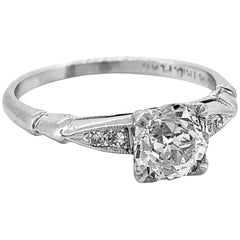 .85 Carat Diamond Art Deco Antique Engagement Ring Platinum