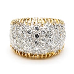 Anillo vintage de oro de 18 quilates con diamantes de 8,5 quilates engastados con pavé