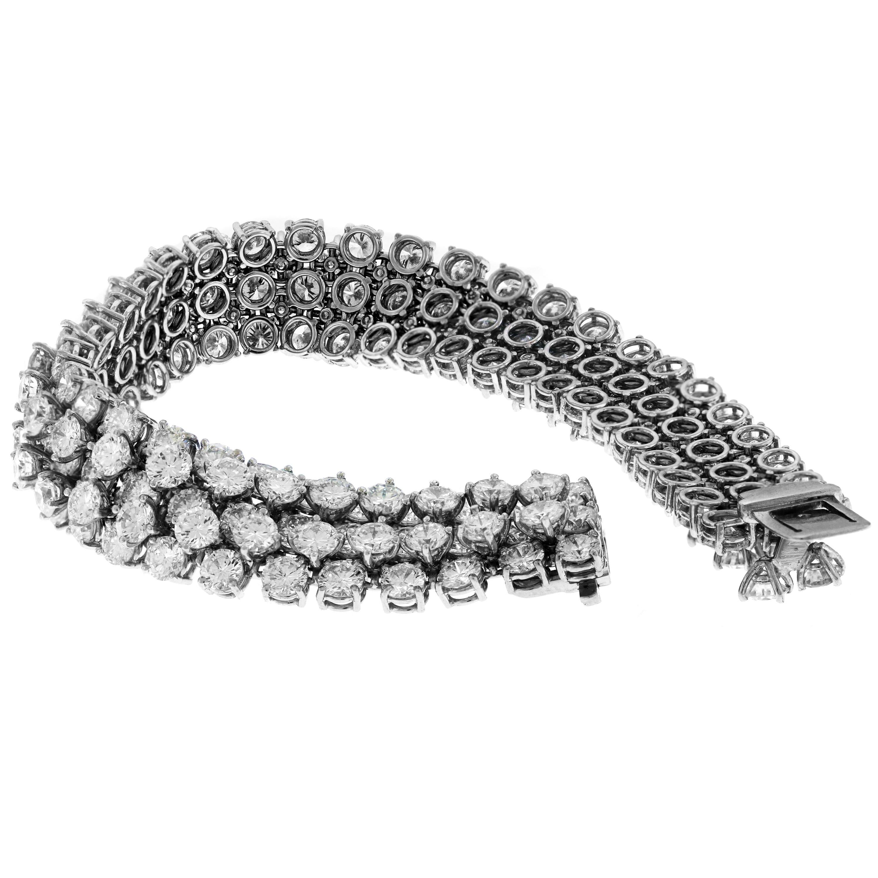 Women's 85 Carat Diamond Platinum Choker Necklace Transferrable Bracelets